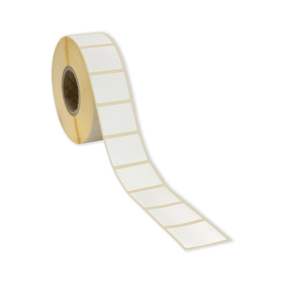 Białe papierowe samoprzylepne etykiety THERMAL 32x25 mm, 2000 etykiet na rolce