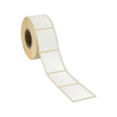 Etichete TERMICE autoadezive din hârtie albă 40x45 mm, 1000 etichete per rolă