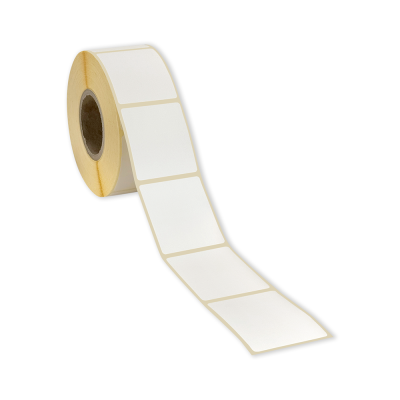 Białe papierowe etykiety samoprzylepne THERMAL 40x46 mm, 1000 etykiet na rolce