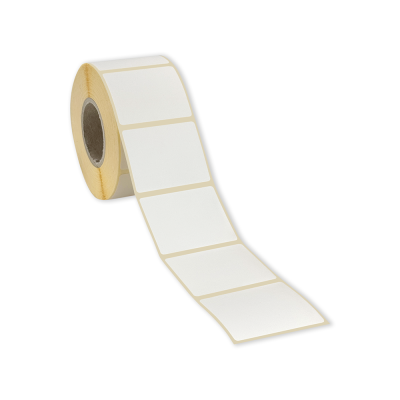 Samolepicí TERMO etikety 49x40 mm bílé papírové, 1000 etiket na roli Samolepicí TERMO etikety 49x40 mm bílé papírové, 1000 etiket na roli
