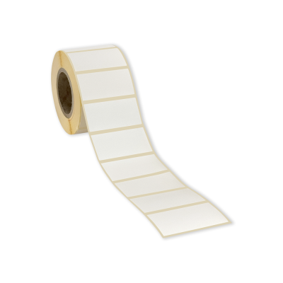 Samolepiace TERMO etikety 50x25 mm biele papierové, 1000 etikiet na rolke Samolepiace TERMO etikety 50x25 mm biele papierové, 1000 etikiet na rolke