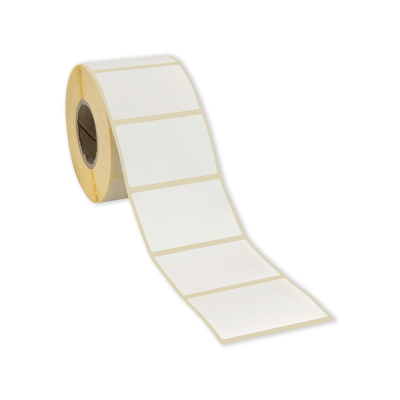 Samolepiace TERMO etikety 58x39 mm biele papierové, 1000 etikiet na rolke
