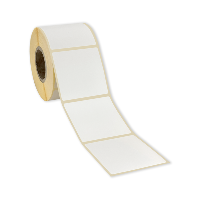 Selbstklebende THERMO-Etiketten 60x60 mm, weißes Papier, 750 Etiketten pro Rolle