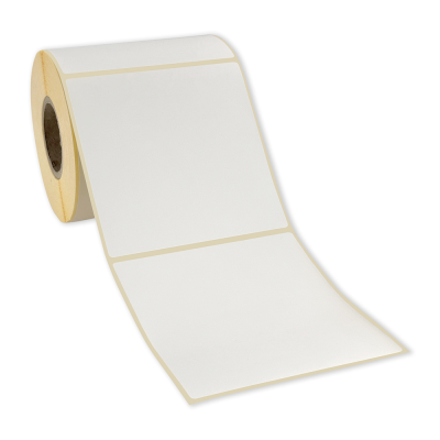 Etichete TERMICE autoadezive din hârtie albă 100x100 mm, 500 etichete per rolă