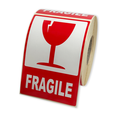 Etichete autoadezive 80x120 mm, FRAGILE, pentru...