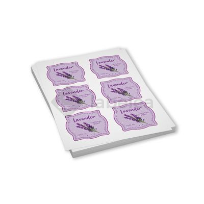 Self-adhesive labels on A4 sheet with colour...