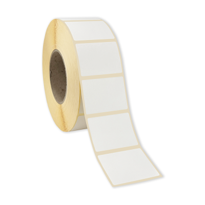 Fehér papír öntapadós THERMAL címkék 58x43 mm, 3000 címke tekercsenként