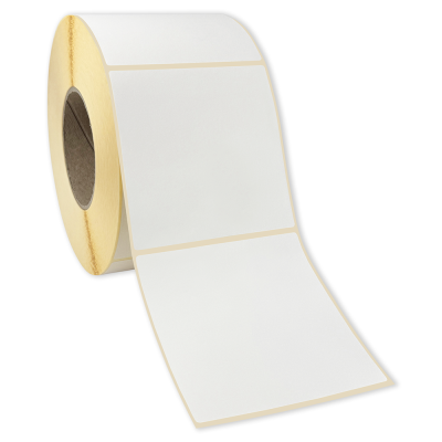White paper self-adhesive THERMAL labels 100x100 mm, 1500 labels per roll
