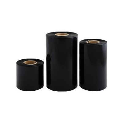 Panglică pentru transfer termic 55 mm x 360 m, ceară, negru, cu cerneală interioară (IN), miez 1" (25,4 mm)