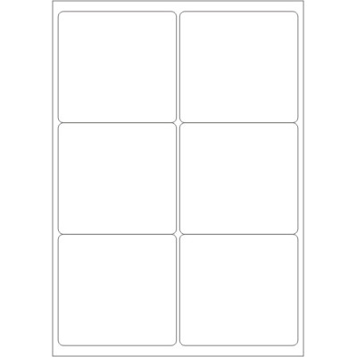 Selbstklebende Etiketten 99,1x93,1 mm, weißes Hochglanzpapier, auf A4-Bogen, für Laserdruck