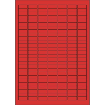 Színes öntapadós papírcímkék 25,4x10 mm, A4-es lapon, lézer- és tintasugaras nyomtatáshoz