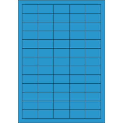 Colour paper self-adhesive labels 38x21,2 mm, on A4 sheet, for laser and inkjet printing