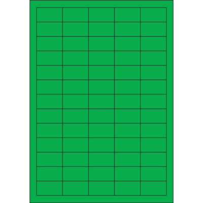 Színes öntapadós papírcímkék 38x21,2 mm, A4-es lapon, lézer- és tintasugaras nyomtatáshoz