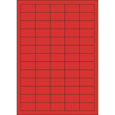 Színes öntapadós papírcímkék 38x21,2 mm, A4-es lapon, lézer- és tintasugaras nyomtatáshoz