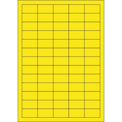 Kolorowe papierowe etykiety samoprzylepne 38x21,2 mm, na arkuszu A4, do druku laserowego i atramentowego