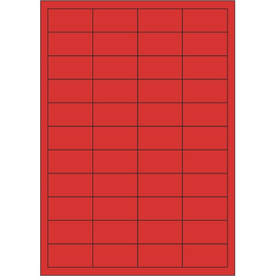 Samolepicí etikety 48,5x25,4 mm barevné papírové, na archu A4, pro laserový a inkoustový tisk Samolepicí etikety 48,5x25,4 mm barevné papírové, na archu A4, pro laserový a inkoustový tisk