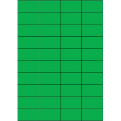 Színes öntapadós papírcímkék 52,5x29,7 mm, A4-es lapon, lézer- és tintasugaras nyomtatáshoz.