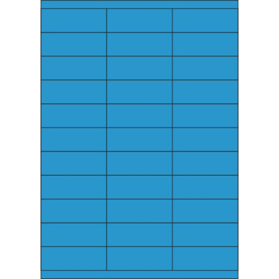 Selbstklebende Etiketten 70x25,4 mm Buntpapier, auf A4-Bogen, für Laser- und Tintenstrahldruck