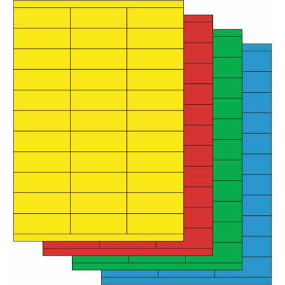 Színes öntapadós papírcímkék 70x25,4 mm, A4-es...