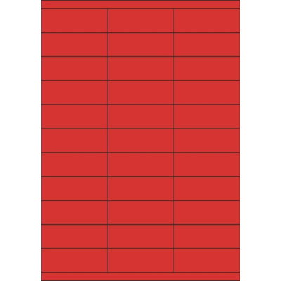 Colour paper self-adhesive labels 70x25,4 mm, on A4 sheet, for laser and inkjet printing