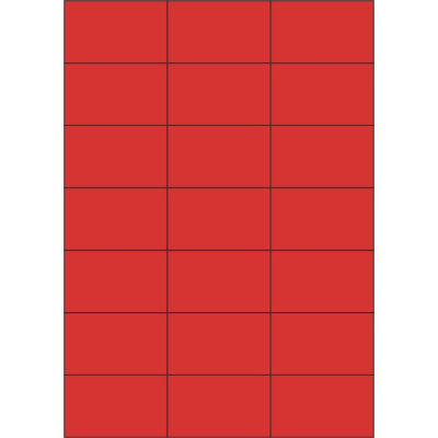 Színes öntapadós papírcímkék 70x42,4 mm, A4-es lapon, lézer- és tintasugaras nyomtatáshoz