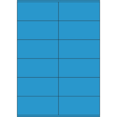 Kolorowe papierowe etykiety samoprzylepne 105x48 mm, na arkuszu A4, do druku laserowego i atramentowego