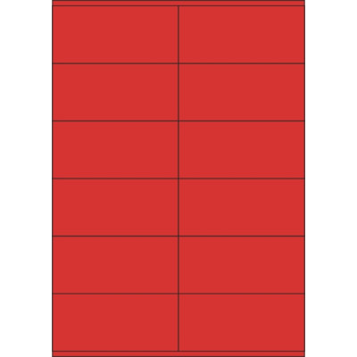 Színes öntapadós papírcímkék 105x48 mm, A4-es lapon, lézer- és tintasugaras nyomtatáshoz