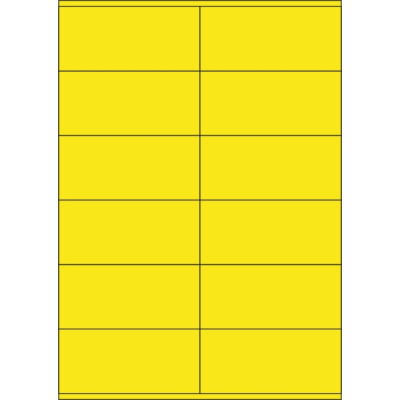 Színes öntapadós papírcímkék 105x48 mm, A4-es lapon, lézer- és tintasugaras nyomtatáshoz