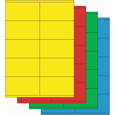 Színes öntapadós papírcímkék 105x57 mm, A4-es...