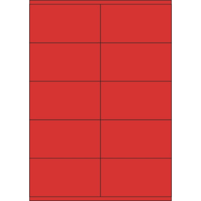 Kolorowe papierowe etykiety samoprzylepne 105x57 mm, na arkuszu A4, do druku laserowego i atramentowego