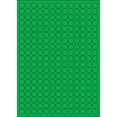 Etichete autoadezive din hârtie color cerc 14x14 mm, pe foaie A4, pentru imprimare laser și inkjet