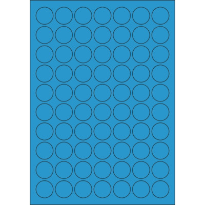 Etichete autoadezive din hârtie color cerc 25x25 mm, pe foaie A4, pentru imprimare laser și inkjet