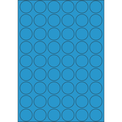 Etichete autoadezive din hârtie color cerc 30x30 mm, pe foaie A4, pentru imprimare laser și inkjet