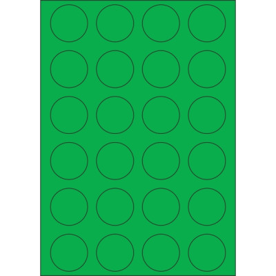 Samolepicí etikety kruh 40x40 mm barevné papírové, na archu A4, pro laserový a inkoustový tisk Samolepicí etikety kruh 40x40 mm barevné papírové, na archu A4, pro laserový a inkoustový tisk