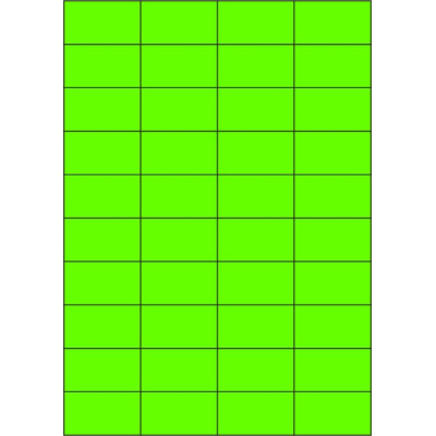 Signal colour paper self-adhesive labels 52,5x29,7 mm, on A4 sheet, for laser printing