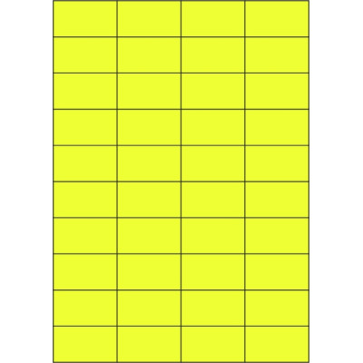 Samolepiace etikety 52,5x29,7 mm signálne farebné papierové, na hárku A4, pre laserovú tlač