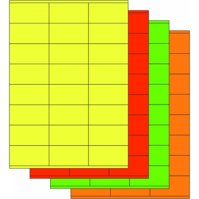 Kolorowe papierowe etykiety samoprzylepne 70x36...