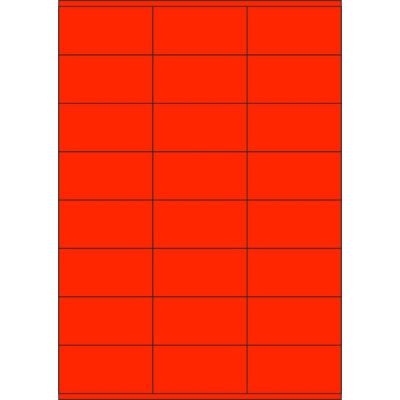 Signal colour paper self-adhesive labels 70x36 mm, on A4 sheet, for laser printing