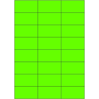 Signal colour paper self-adhesive labels 70x37 mm, on A4 sheet, for laser printing