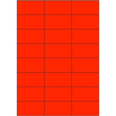 Samolepicí etikety 70x37 mm signální barevné papírové, na archu A4, pro laserový tisk