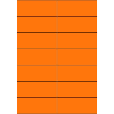 Samolepicí etikety 105x42,4 mm signální barevné papírové, na archu A4, pro laserový tisk Samolepicí etikety 105x42,4 mm signální barevné papírové, na archu A4, pro laserový tisk