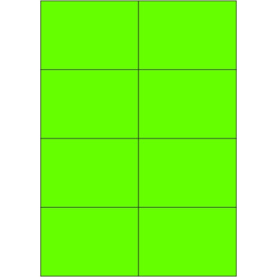 Samolepicí etikety 105x74 mm signální barevné papírové, na archu A4, pro laserový tisk