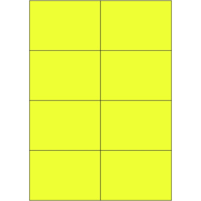 Samolepicí etikety 105x74 mm signální barevné papírové, na archu A4, pro laserový tisk