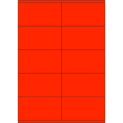 Kolorowe papierowe etykiety samoprzylepne 105x57 mm, na arkuszu A4, do zadruku laserowego