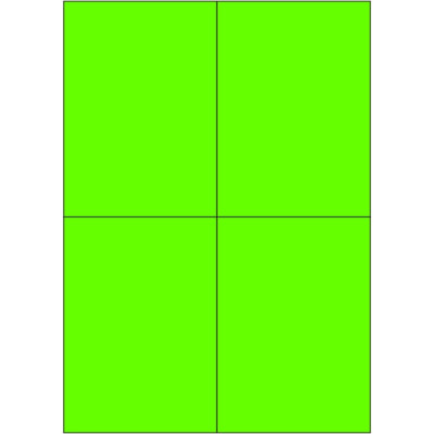 Signal colour paper self-adhesive labels 105x148 mm, on A4 sheet, for laser printing