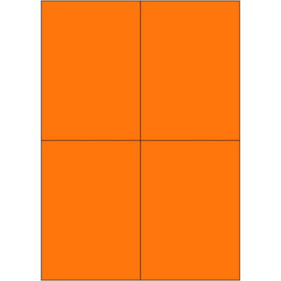 Samolepicí etikety 105x148 mm signální barevné papírové, na archu A4, pro laserový tisk