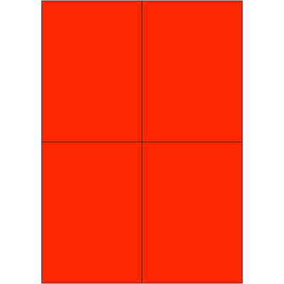 Samolepicí etikety 105x148 mm signální barevné papírové, na archu A4, pro laserový tisk