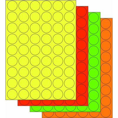 Jelzőpapír öntapadós címkék kör 30x30 mm, A4-es...