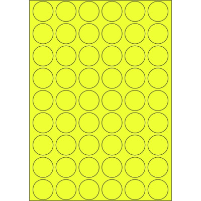 Kolorowe papierowe etykiety samoprzylepne z kółkiem 30x30 mm, na arkuszu A4, do zadruku laserowego