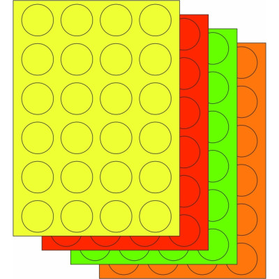 Kolorowe papierowe etykiety samoprzylepne 40x40...